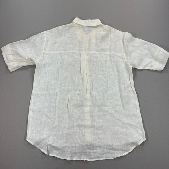 Laude‎ The Label Shirt Oversized Women's XS/S Ivory Ethical Linen Short Sleeve - Picture 3 of 7